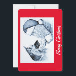 German Shepherd en Santa Claus Feestdagenkaart<br><div class="desc">A Cute German Shepherd and Santa Claus for Kerstmis</div>
