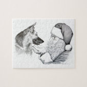 German Shepherd en Santa Claus Legpuzzel (Horizontaal)