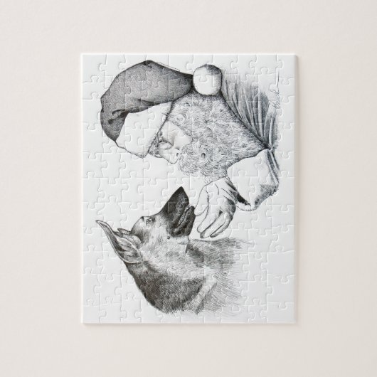 German Shepherd en Santa Claus Legpuzzel (Verticaal)