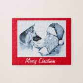 German Shepherd en Santa Claus Legpuzzel (Horizontaal)
