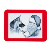 German Shepherd en Santa Claus Magneet (Horizontaal)