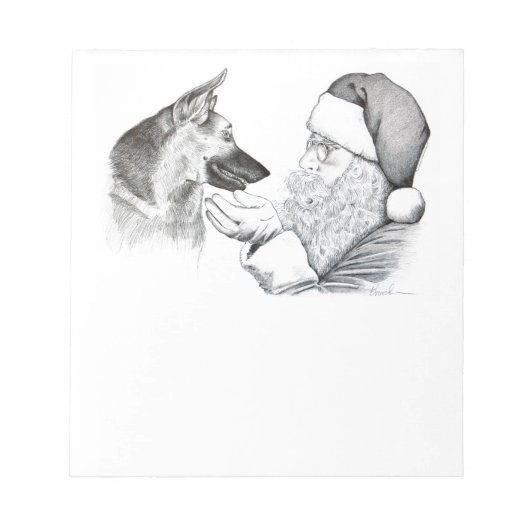 German Shepherd en Santa Claus Notitieblok (Voorkant)