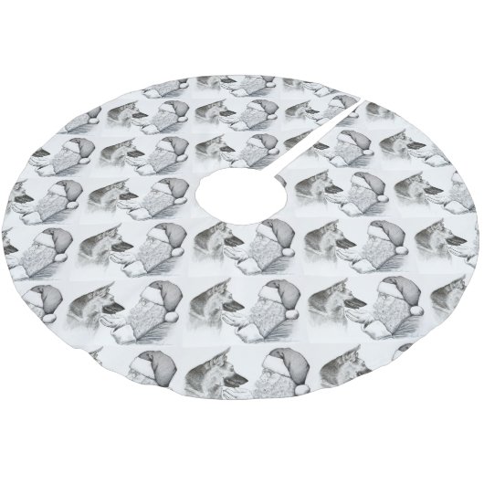 German Shepherd en Santa Kerstboom Rok (Gekanteld)