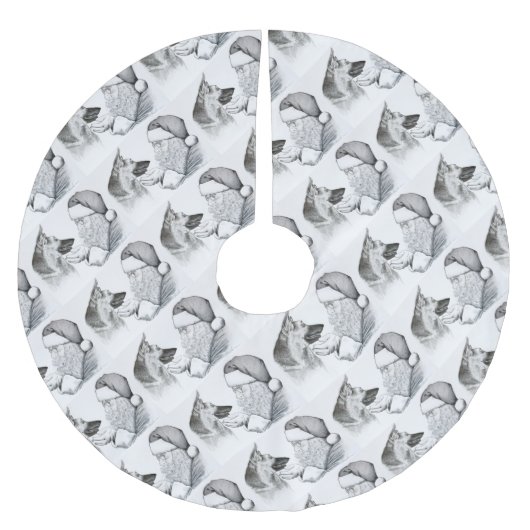 German Shepherd en Santa Kerstboom Rok (Voorkant)