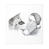 German Shepherd en Santa Notitieblok (Voorkant)
