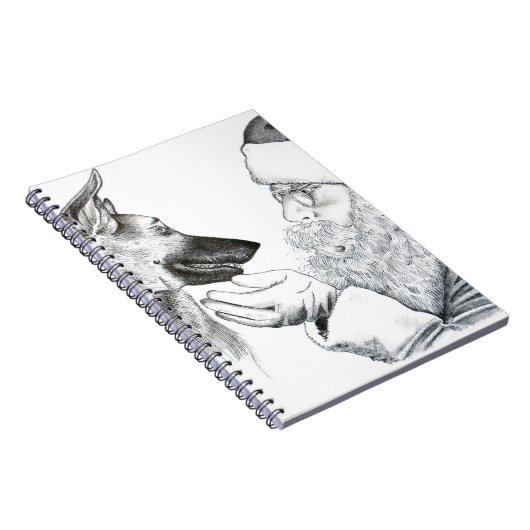 German Shepherd en Santa Notitieboek (Rechterzijde)