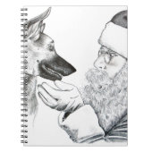 German Shepherd en Santa Notitieboek (Voorkant)