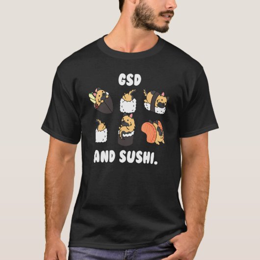 German Shepherd en Sushi Dog T-shirt (Voorkant)