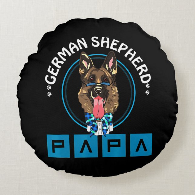 German Shepherd Essential Rond Kussen (Voorkant)