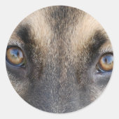 German Shepherd Eyes Ronde Sticker (Voorkant)