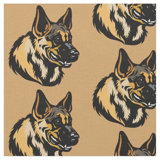 German Shepherd Fabric Stof (Close Up)