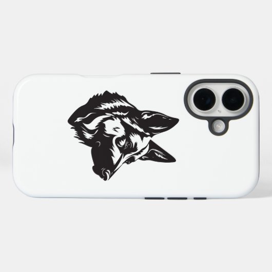 German Shepherd Face iPhone Case (Achterkant (horizontaal))