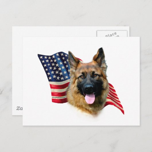 German Shepherd Flag Briefkaart (Voorkant / Achterkant)