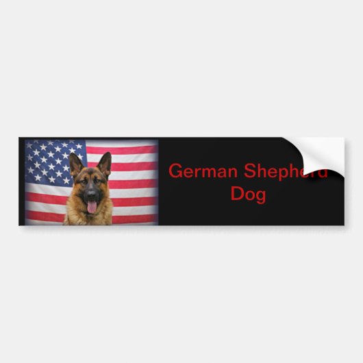 German Shepherd Flag Bumpersticker (Voorkant)