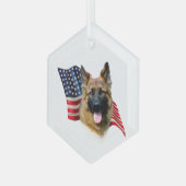 German Shepherd Flag Glas Ornament (Voorkant links)