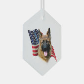 German Shepherd Flag Glas Ornament (Voorkant Rechts)