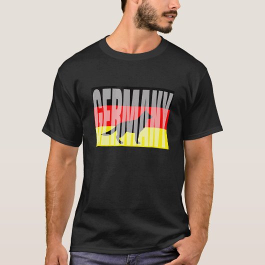 German Shepherd Flag Of Germany T-shirt (Voorkant)