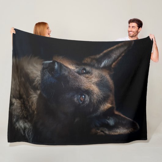 German Shepherd Fleece Blanket (In situ)