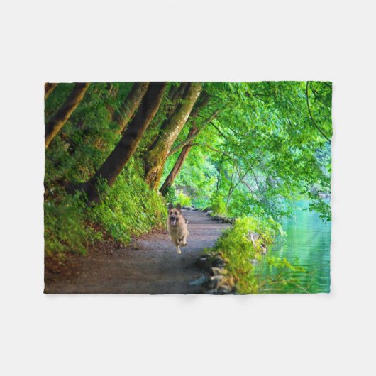 German Shepherd Fleece Blanket Deken (Voorkant (Horizontaal))