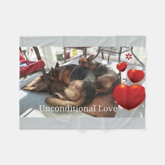 German Shepherd Fleece Blanket Deken (Voorkant (Horizontaal))