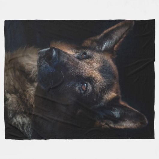 German Shepherd Fleece Blanket Deken (Voorkant (Horizontaal))