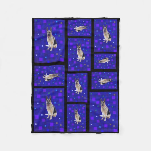 German Shepherd Fleece Blanket Deken (Voorkant)