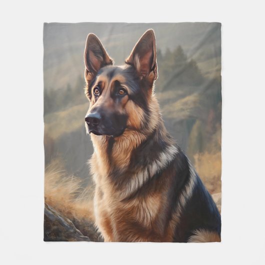 German Shepherd Fleece Deken (Voorkant)