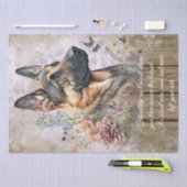 German Shepherd Floral Dog Quote Tissuepapier (Craft)