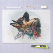 German Shepherd Floral Dog Tissuepapier (Craft)