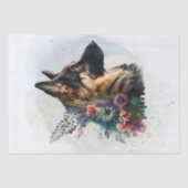 German Shepherd Floral Dog Tissuepapier (Voorkant)