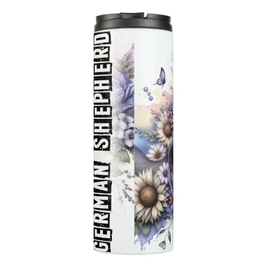 German Shepherd Floral Spirit Thermosbeker (Achterkant)