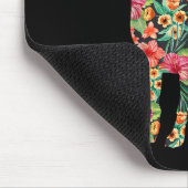 German Shepherd Flower Funny Dog Silhouette Floral Muismat (Hoek)