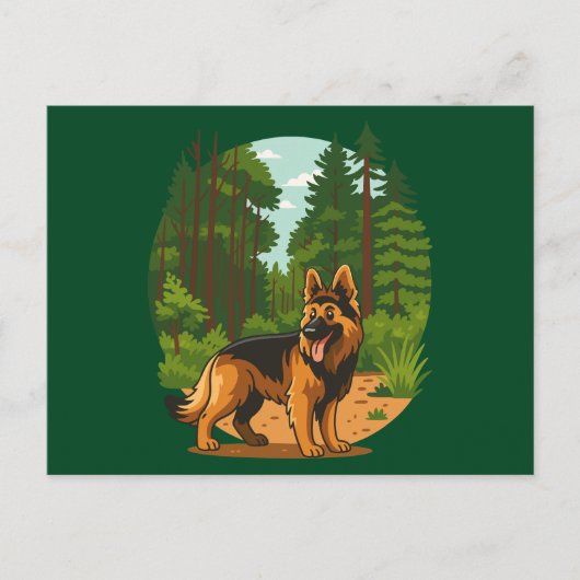 German Shepherd Forest Adventure Dog  Briefkaart (Voorkant)