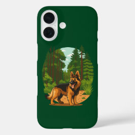 German Shepherd Forest Adventure Dog  iPhone 16 Hoesje