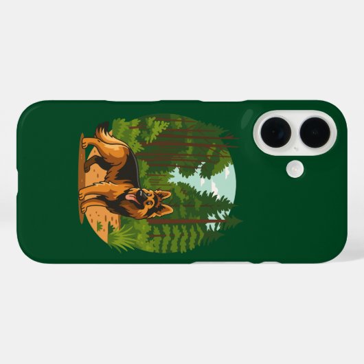 German Shepherd Forest Adventure Dog  Case-Mate iPhone Case (Achterkant (horizontaal))