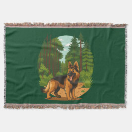 German Shepherd Forest Adventure Dog  Deken