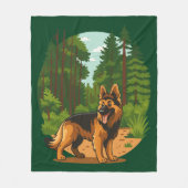 German Shepherd Forest Adventure Dog  Fleece Deken (Voorkant)