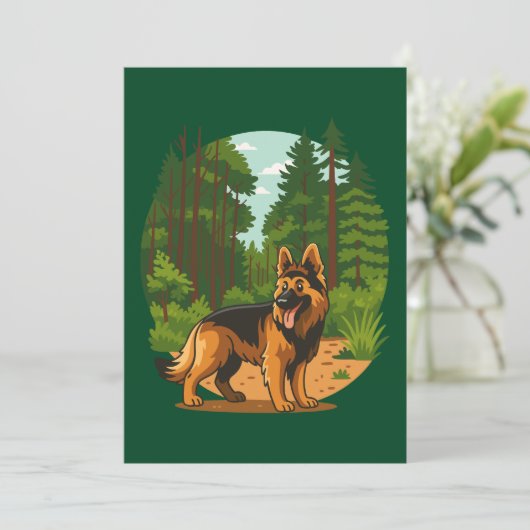 German Shepherd Forest Adventure Dog  Kaart (Staand voorkant)