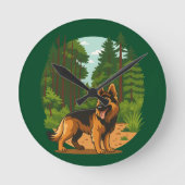 German Shepherd Forest Adventure Dog  Ronde Klok (Voorkant)