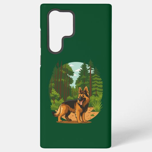 German Shepherd Forest Adventure Dog  Samsung Galaxy Hoesje (Achterkant)