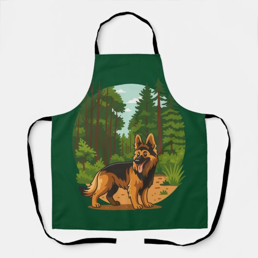 German Shepherd Forest Adventure Dog  Schort (Voorkant)