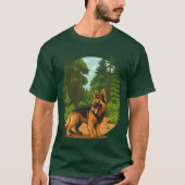 German Shepherd Forest Adventure Dog  T-shirt (Voorkant)
