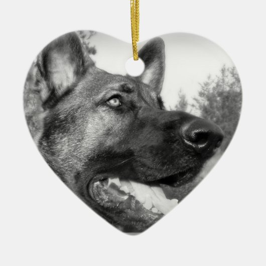 German Shepherd Foto Keramisch Ornament (Voorkant)