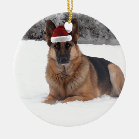 German Shepherd Foto Keramisch Ornament (Voorkant)