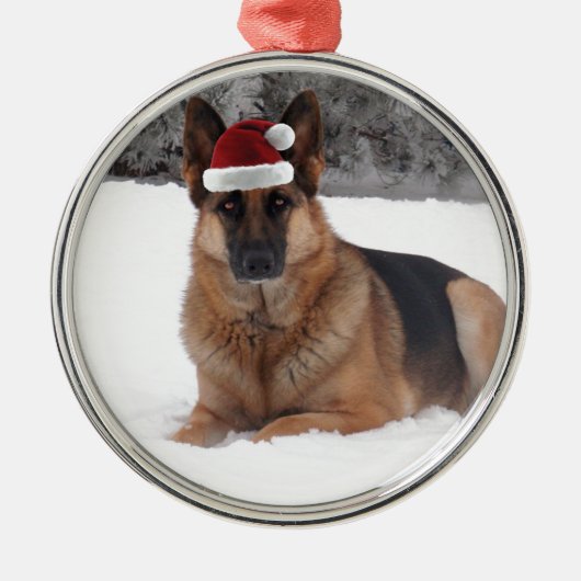 German Shepherd Foto Metalen Ornament (Voorkant)