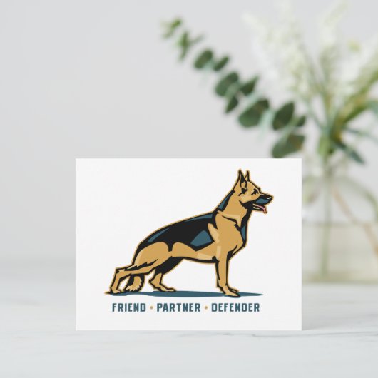 German Shepherd Friend Briefkaart (Staand voorkant)