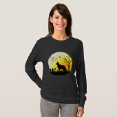 German Shepherd Full Moon Halloween Dog T-shirt (Voorkant volledig)