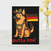 German Shepherd Funny Beer Festival Guten Dog  Kaart (Gele Bloem)