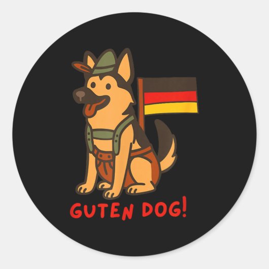 German Shepherd Funny Beer Festival Guten Dog  Ronde Sticker (Voorkant)