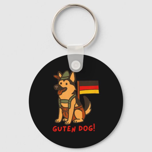 German Shepherd Funny Beer Festival Guten Dog  Sleutelhanger (Voorkant)